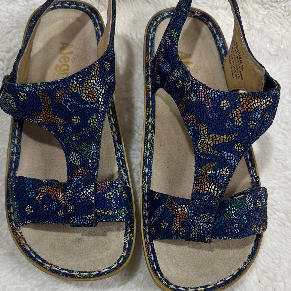 Alegria Blue Multicolor Sandals Ken-158W - Picture 3 of 7